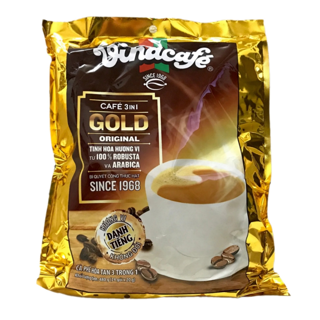 (Combo 5/thùng 12/20 gói ) Cà phê hòa tan 3in1 VinaCafe Gold Original 480g/960g (24/40 gói x 20/24g)