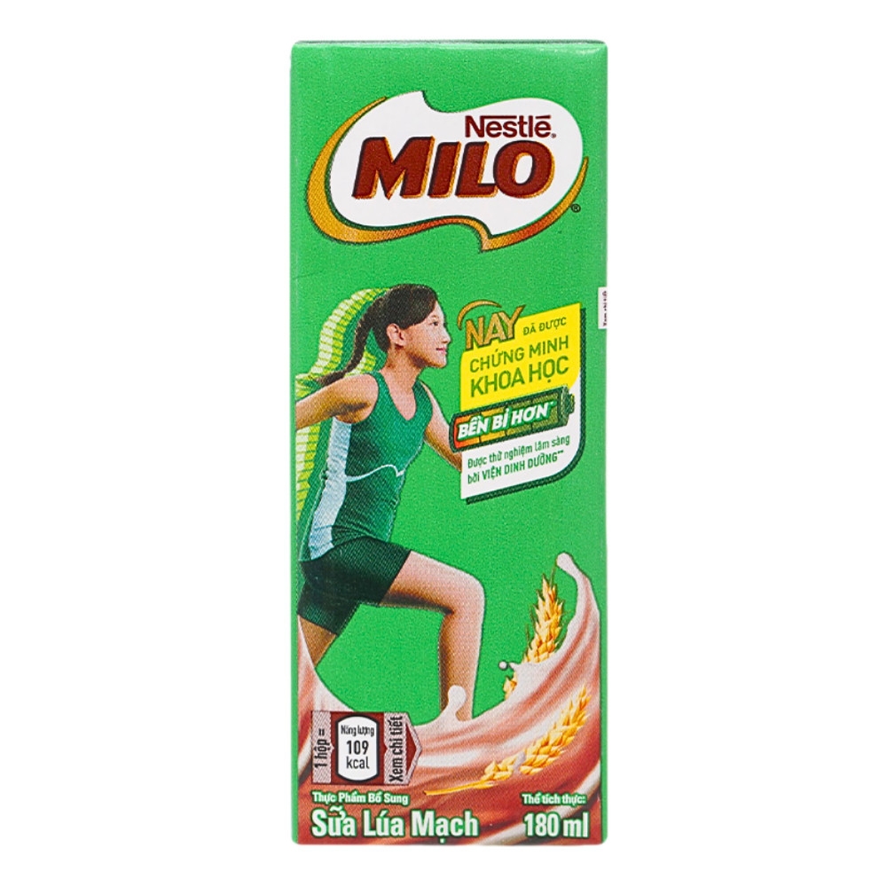 Lốc 4 hộp sữa lúa mạch Milo nước có đường/ít đường hộp 180ml