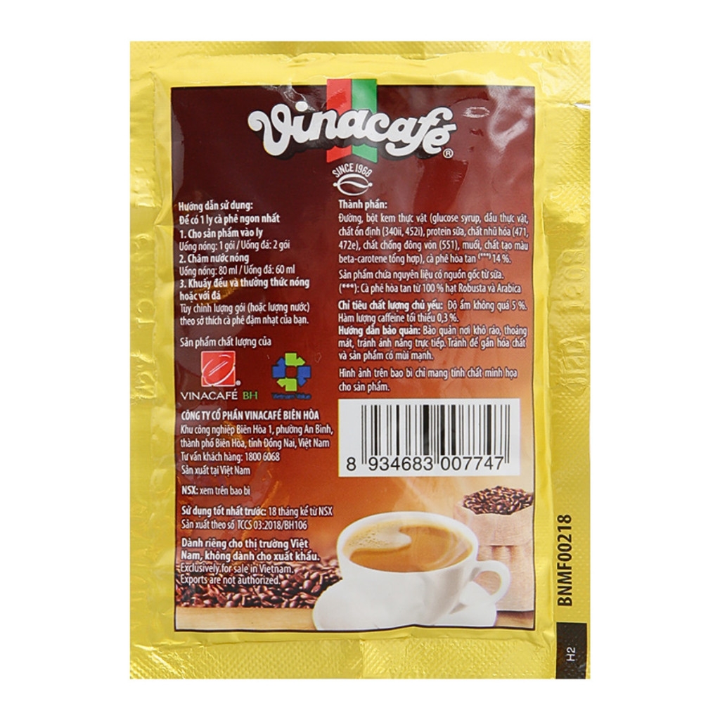 (Combo 5/thùng 12/20 gói ) Cà phê hòa tan 3in1 VinaCafe Gold Original 480g/960g (24/40 gói x 20/24g)