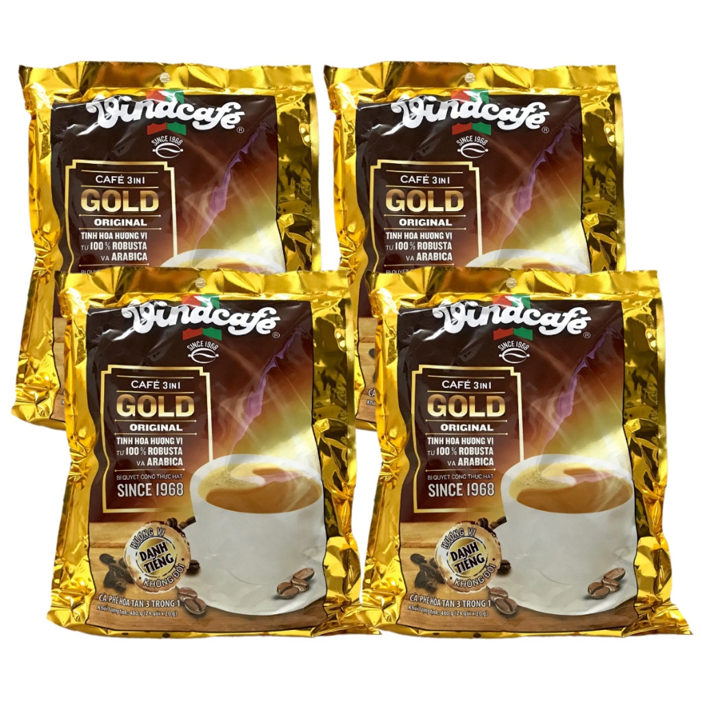 (Combo 5/thùng 12/20 gói ) Cà phê hòa tan 3in1 VinaCafe Gold Original 480g/960g (24/40 gói x 20/24g)