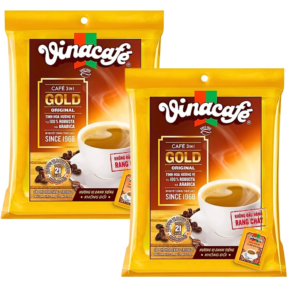 (1 gói/combo 2 gói) Cà phê hòa tan 3 in 1 VinaCafe Gold Original 480g/960g (24/40 gói x 20/24g)