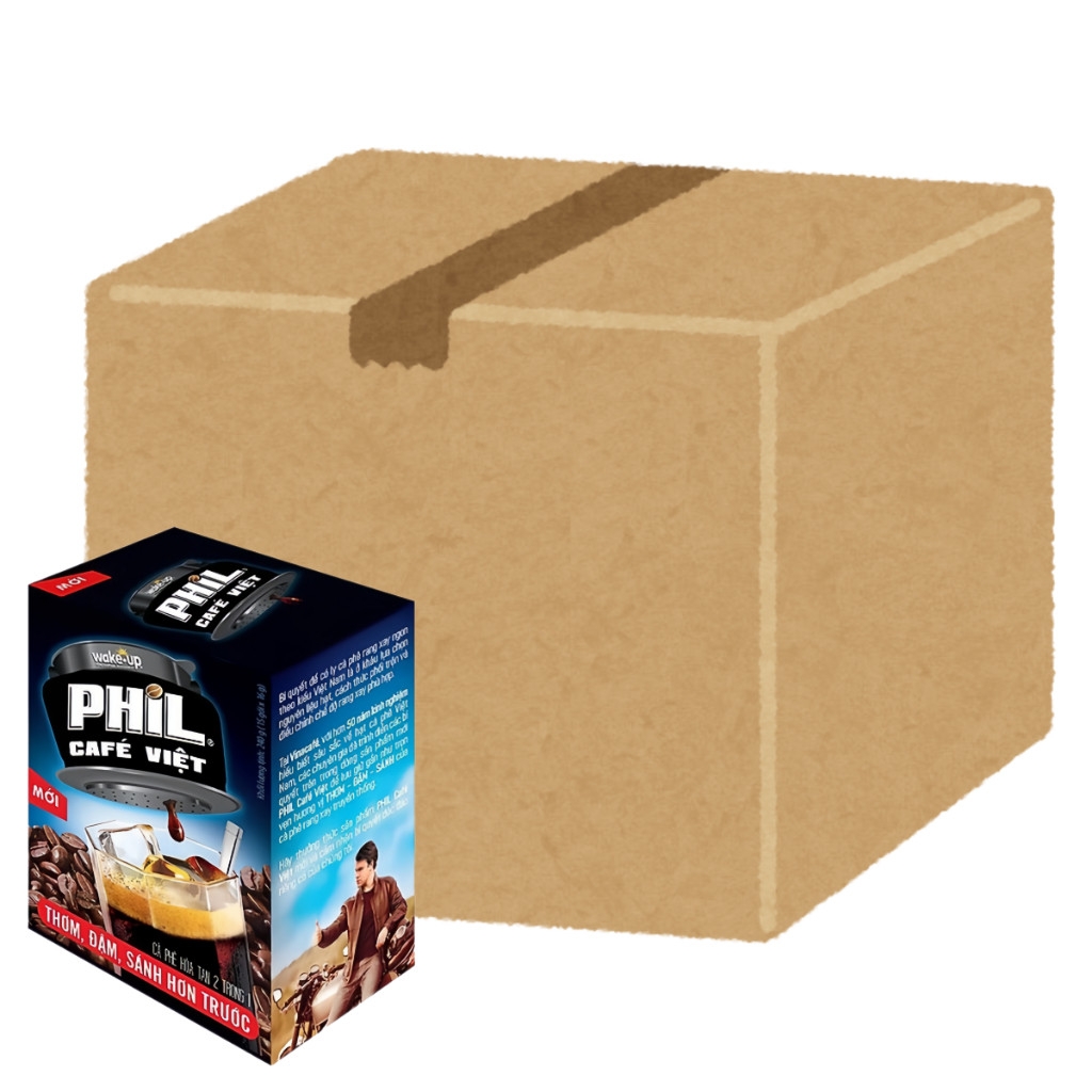 Thùng 24 hộp cà phê hòa tan Phil café Việt 240g