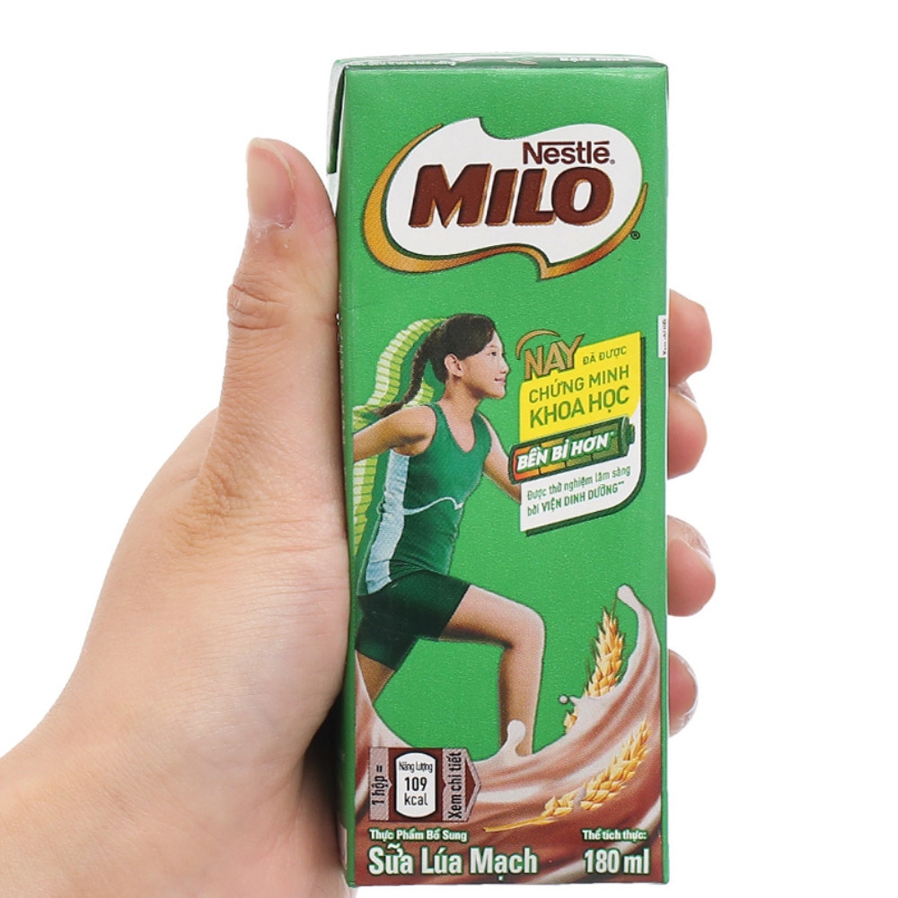 Lốc 4 hộp sữa lúa mạch Milo nước có đường/ít đường hộp 180ml
