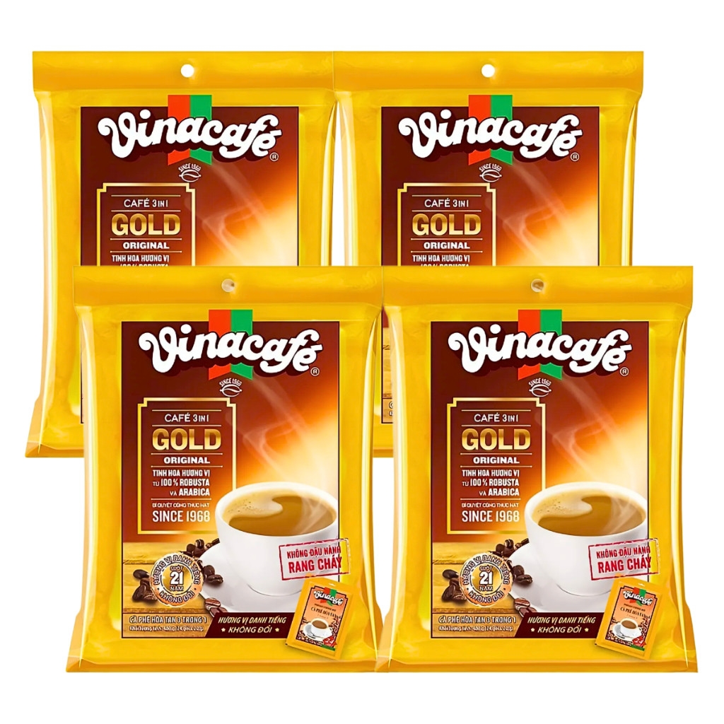 (Combo 5/thùng 12/20 gói ) Cà phê hòa tan 3in1 VinaCafe Gold Original 480g/960g (24/40 gói x 20/24g)
