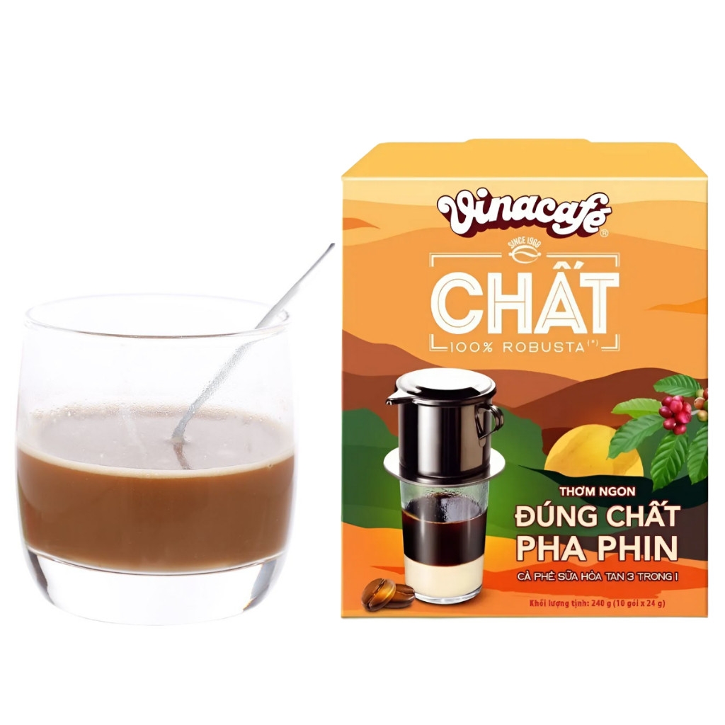 Thùng 24 hộp cà phê hòa tan chất Vinacafe 240g