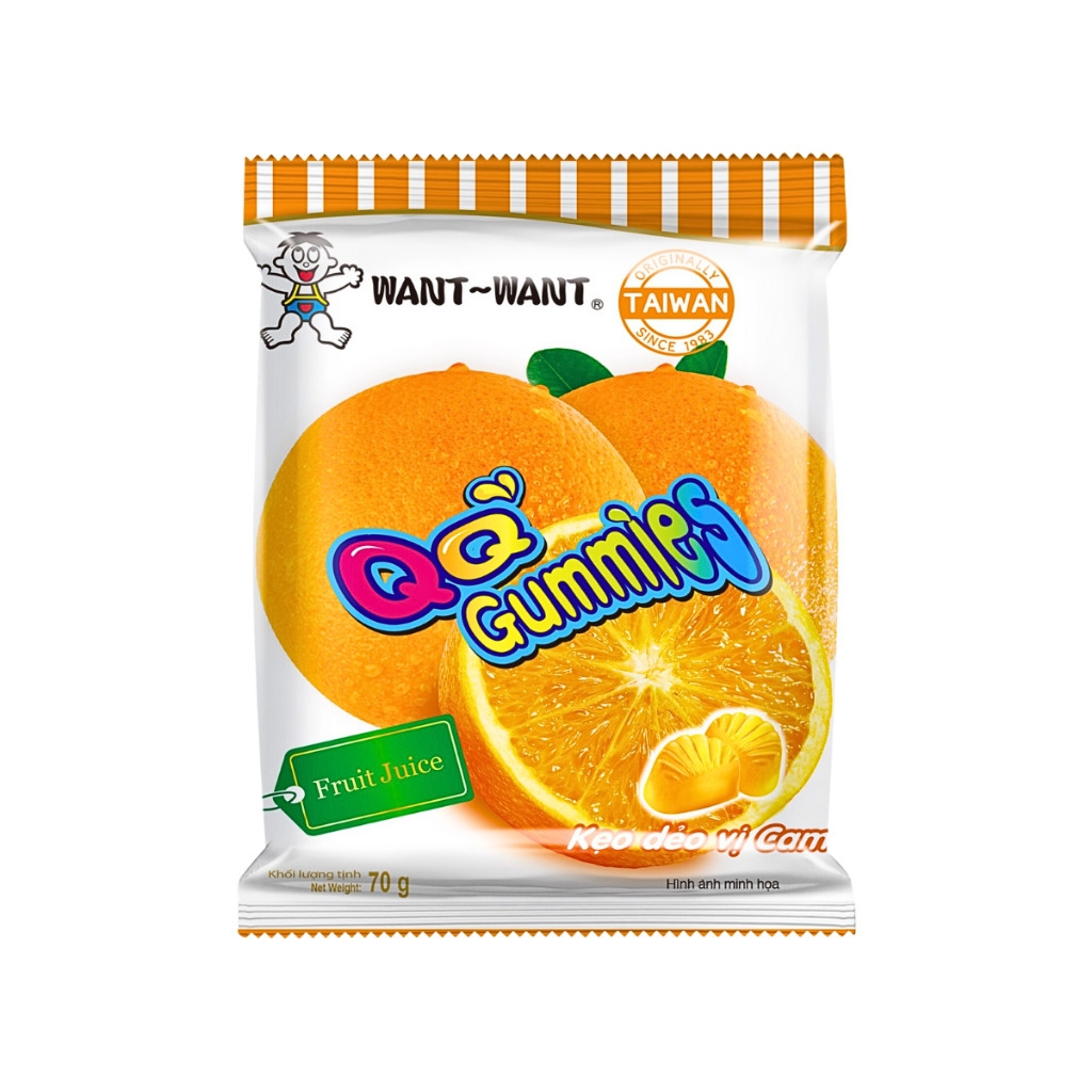 Kẹo dẻo Want Want QQ Gummies vị cam 70g