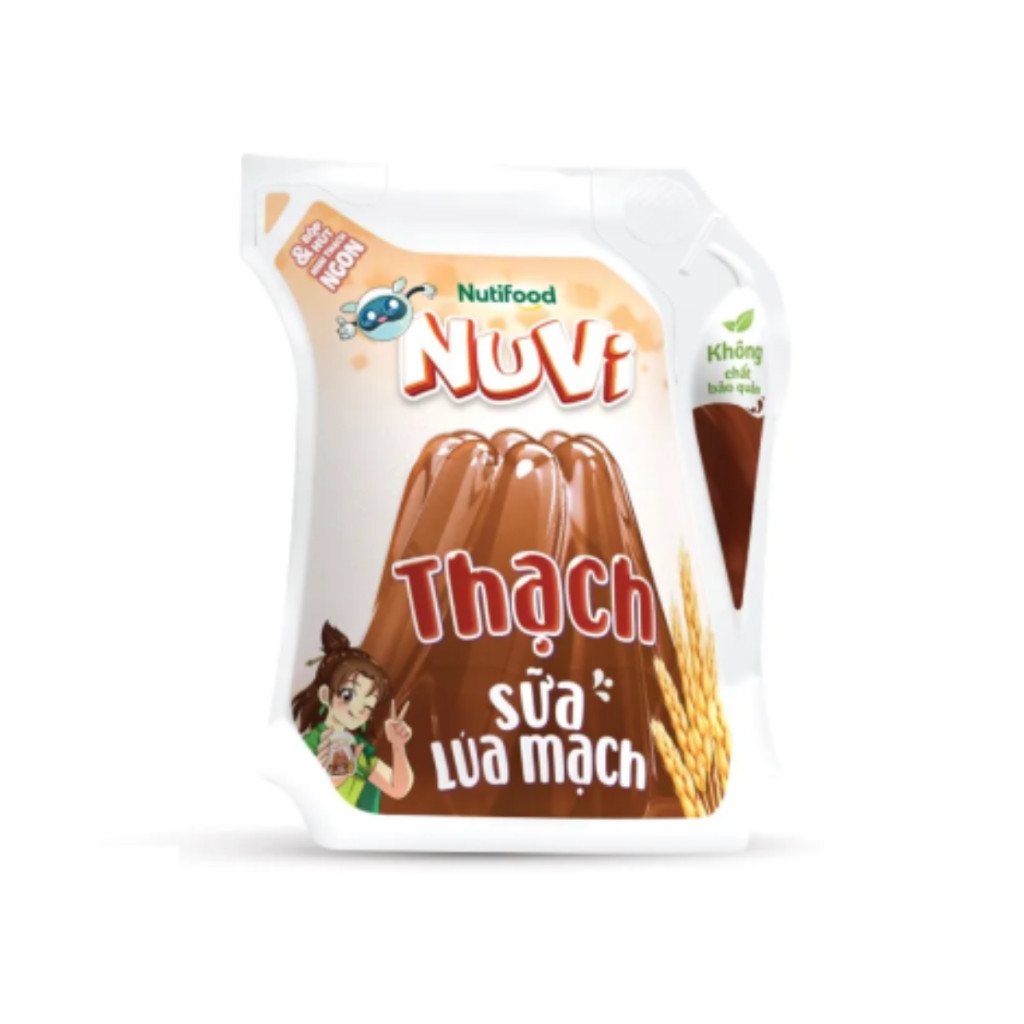 Thùng 24 túi Jelly Nuvi thạch đào/nho/lúa mạch cacao 110ml