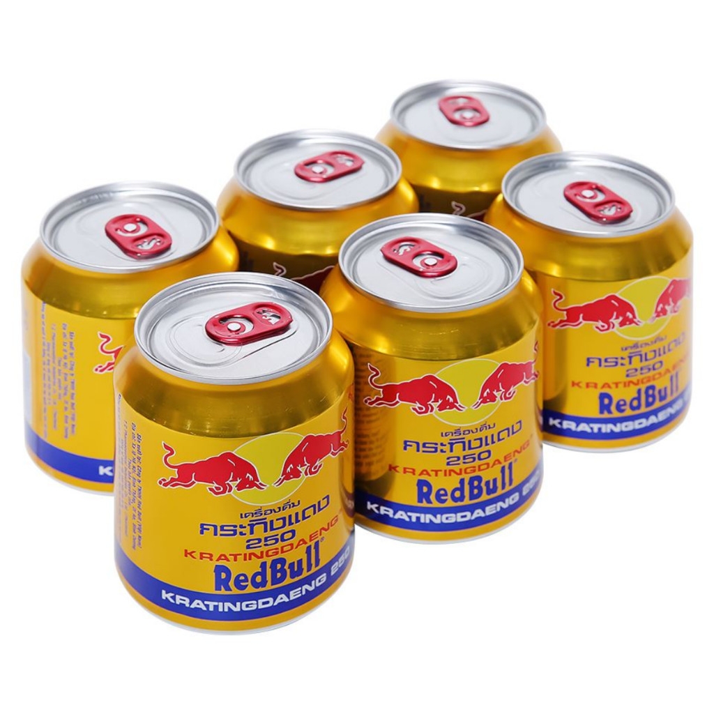 Lốc 6 lon nước tăng lực Redbull Thái 250ml