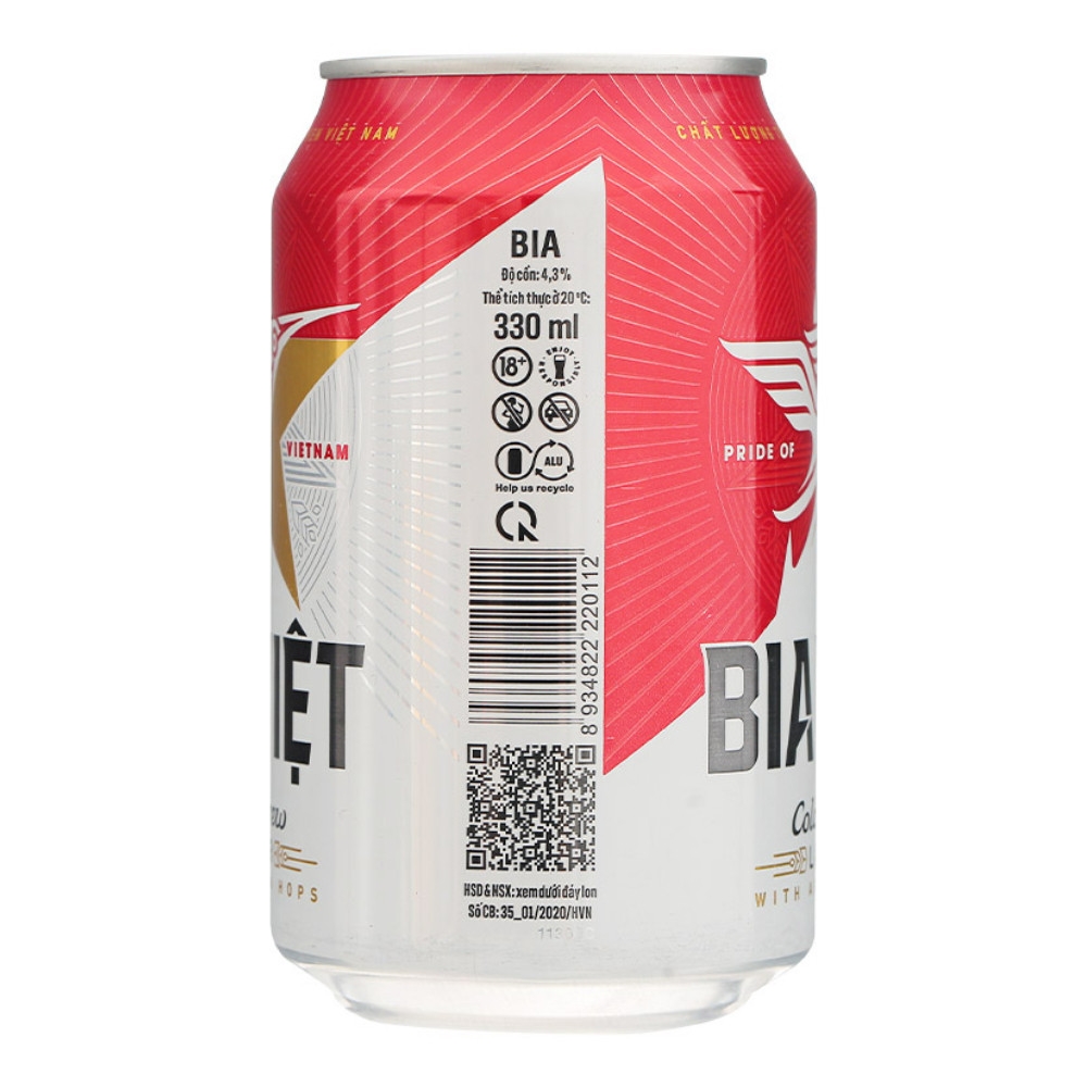 Thùng 24 lon bia Việt lon 330ml