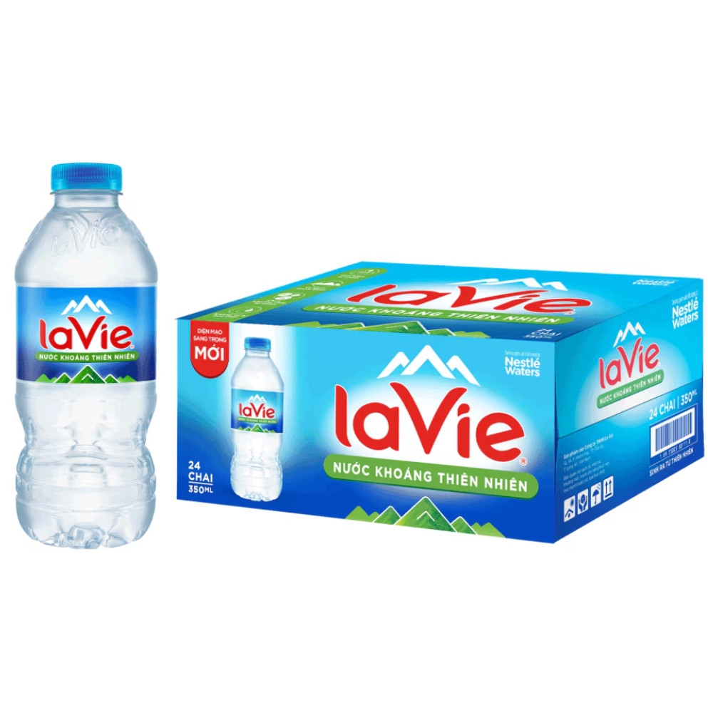 Thùng 12/24 chai nước khoáng La vie chai 350ml/500ml/1.5 lít