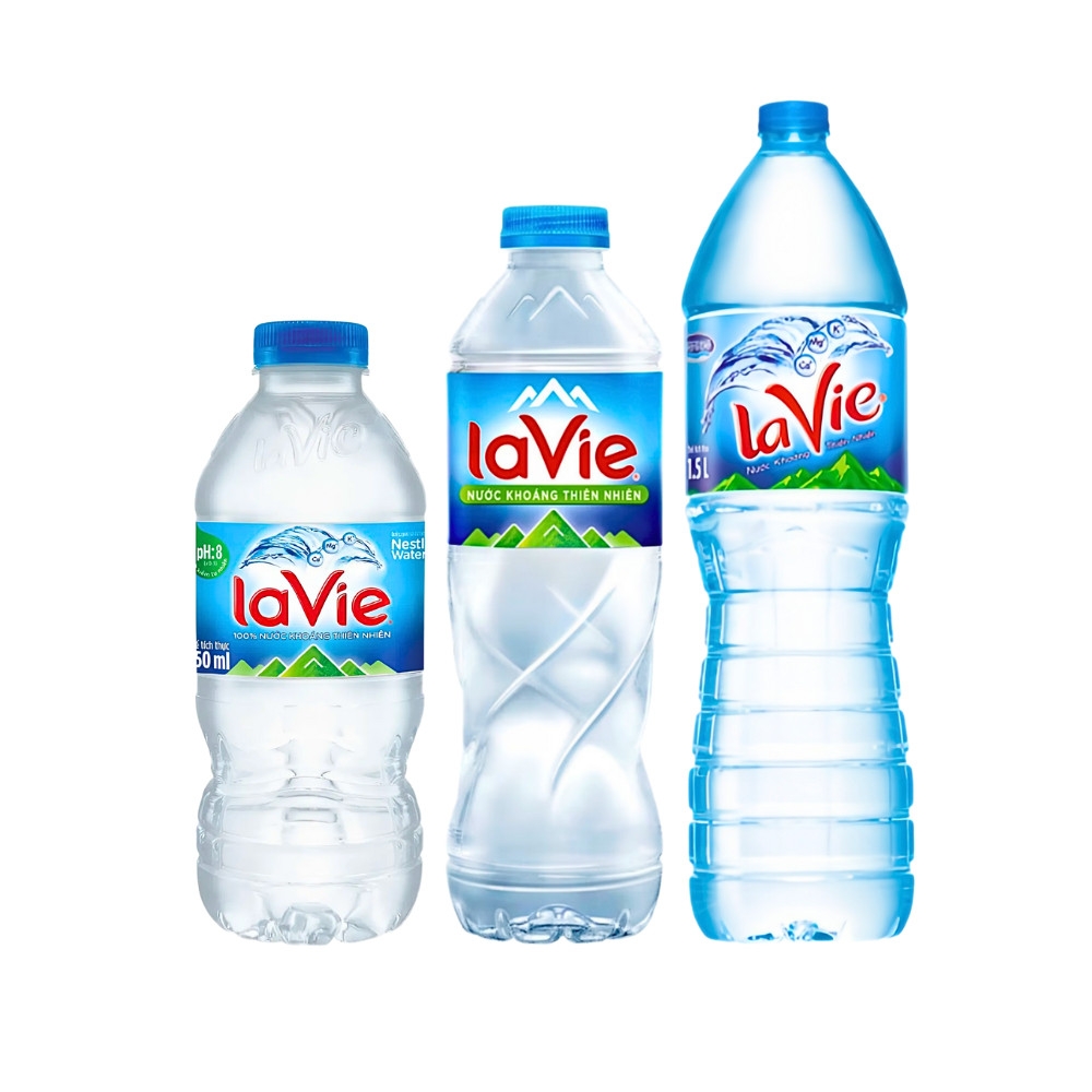 Thùng 12/24 chai nước khoáng La vie chai 350ml/500ml/1.5 lít