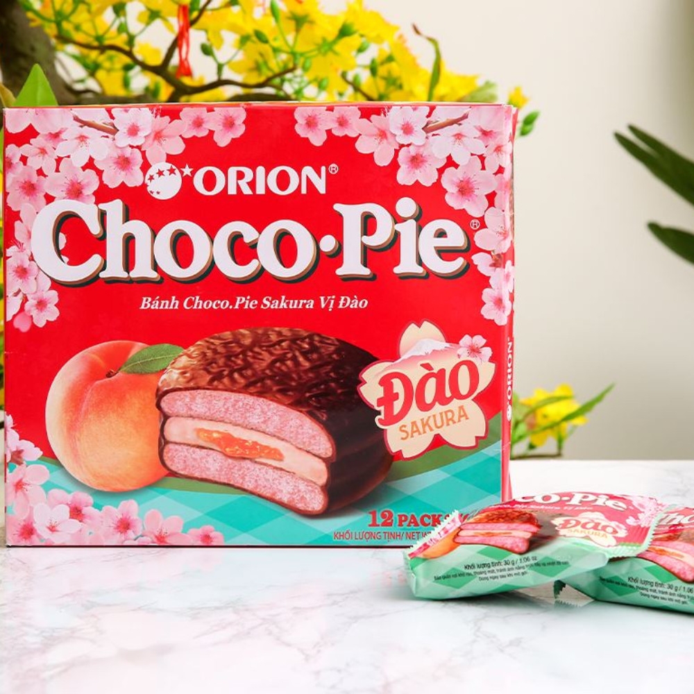 Bánh ChocoPie Sakura vị đào 12 gói 360g
