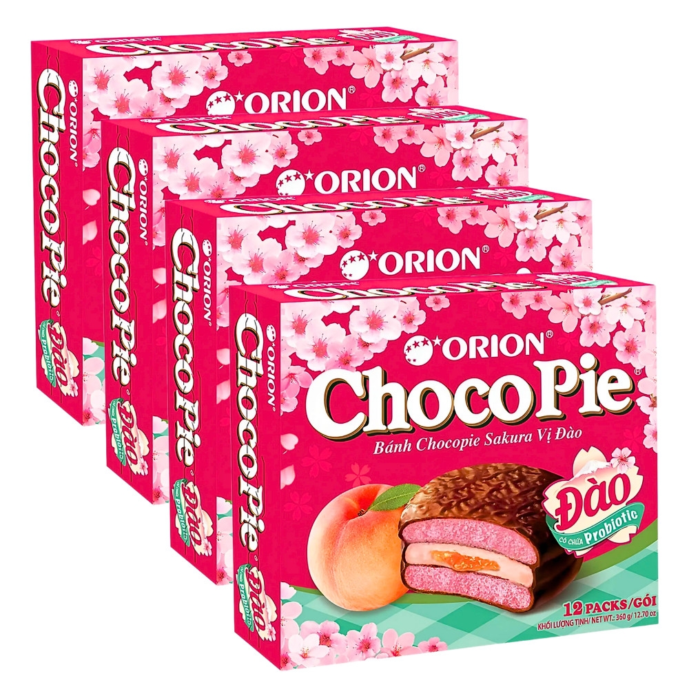 Bánh ChocoPie Sakura vị đào 12 gói 360g