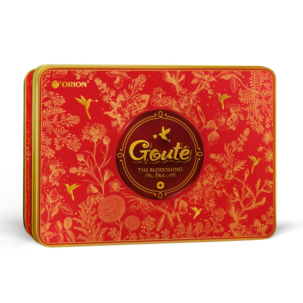 Bánh quy mè giòn Goute hộp thiếc 475.2g (12 gói)