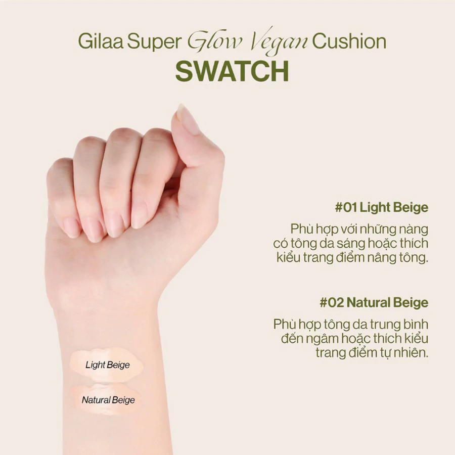 Siêu phấn nước Glamrr Q căng bóng 01/02 màu sáng/màu tự nhiên 15g