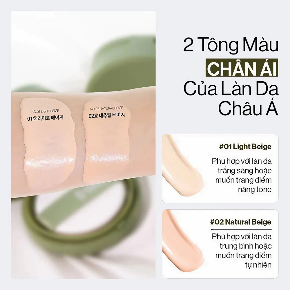 Siêu phấn nước Glamrr Q che phủ 01/02 màu sáng/màu tự nhiên 15g