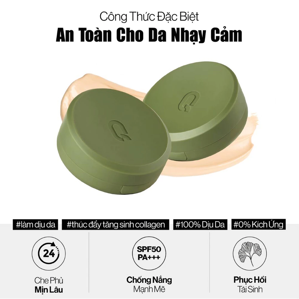 Siêu phấn nước Glamrr Q che phủ 01/02 màu sáng/màu tự nhiên 15g