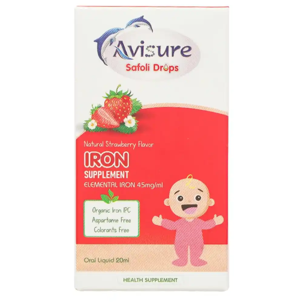 Siro Avisure Safoli bổ sung sắt, hỗ trợ tạo máu 20 ml cho bé từ 0 tháng tuổi