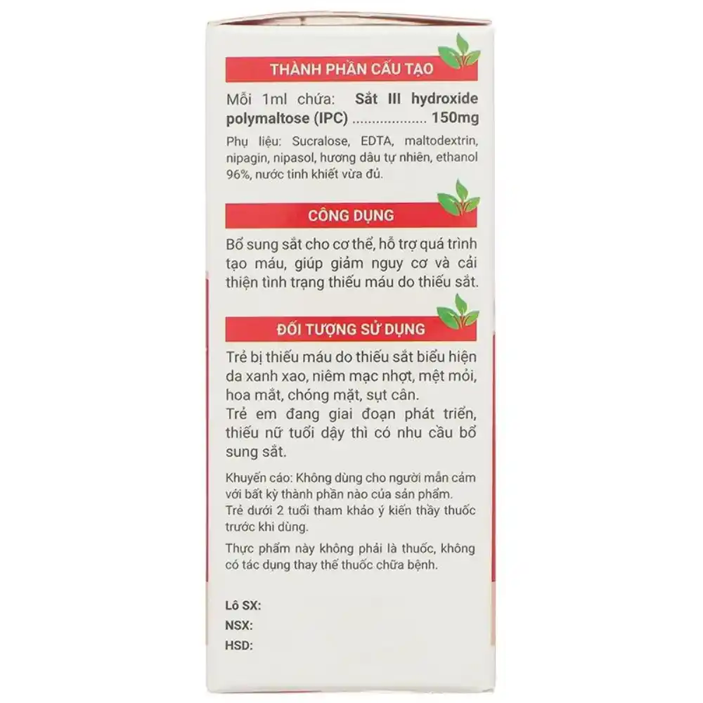 Siro Avisure Safoli bổ sung sắt, hỗ trợ tạo máu 20 ml cho bé từ 0 tháng tuổi