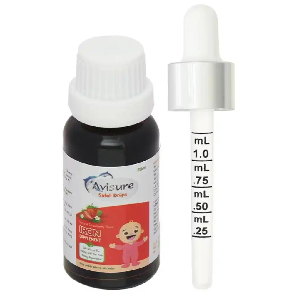 Siro Avisure Safoli bổ sung sắt, hỗ trợ tạo máu 20 ml cho bé từ 0 tháng tuổi