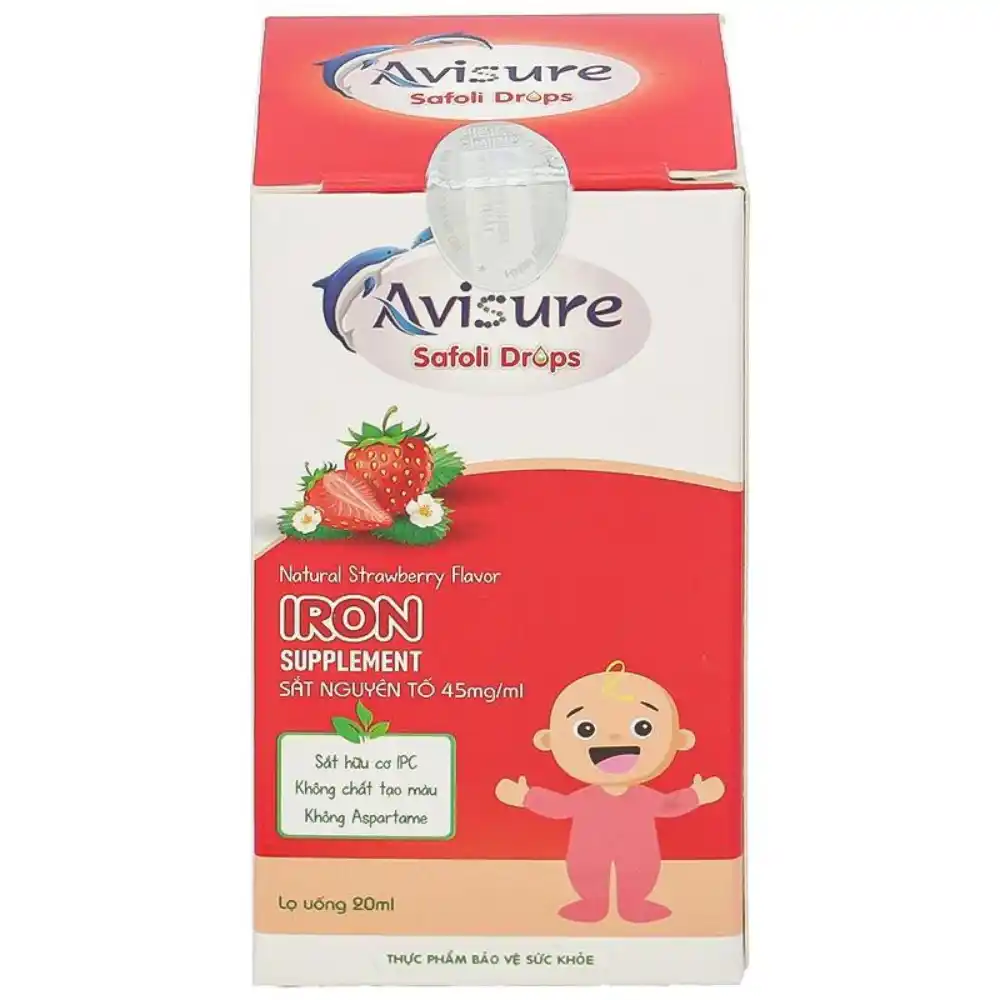 Siro Avisure Safoli bổ sung sắt, hỗ trợ tạo máu 20 ml cho bé từ 0 tháng tuổi