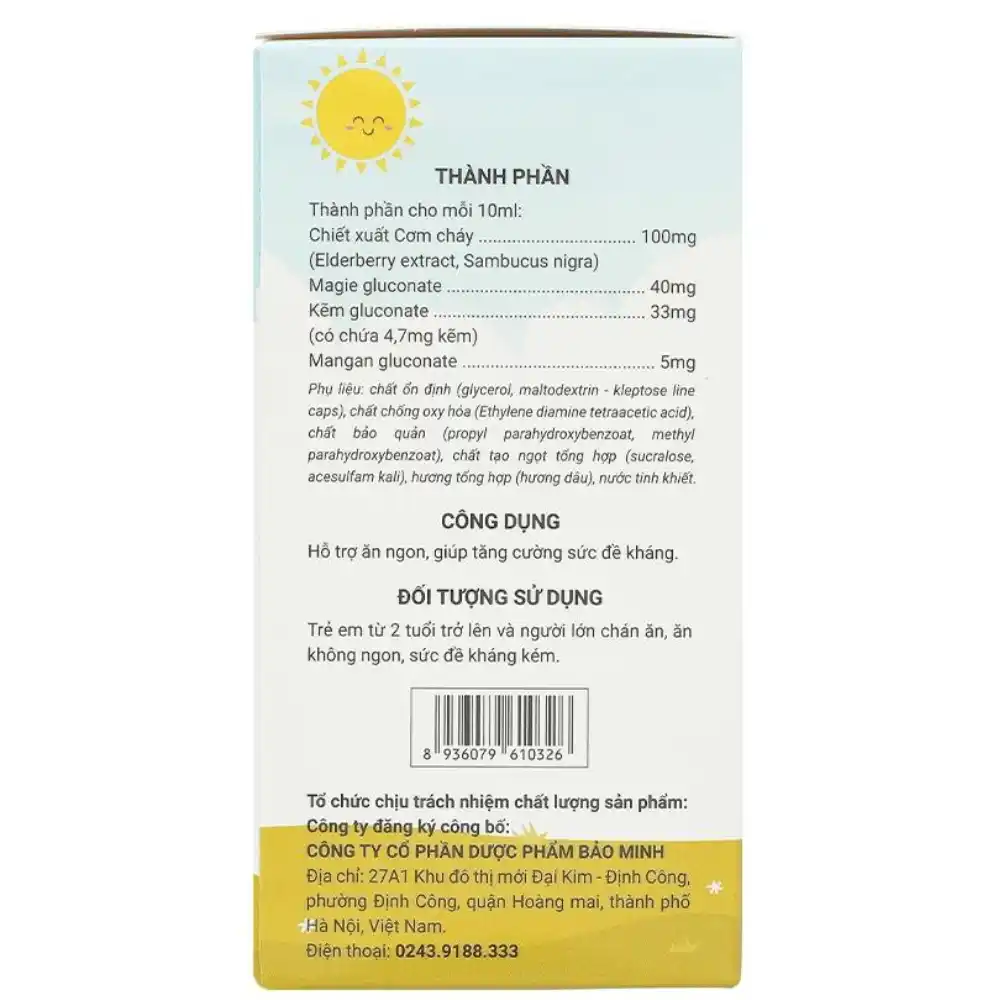 Siro Avisure ZinC hỗ trợ ăn ngon, tăng đề kháng 20 ống cho bé từ 2 tuổi