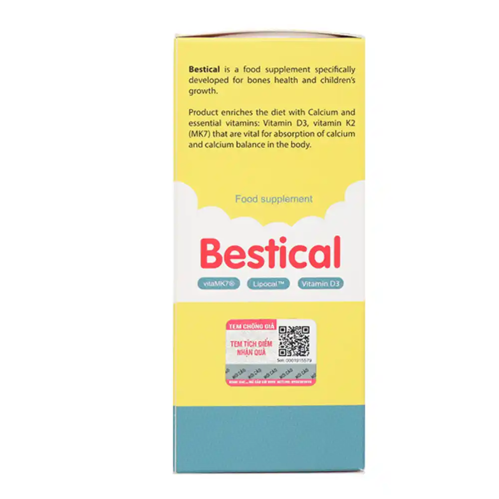 Siro Bestical hỗ trợ xương và răng chắc khỏe 120ml (dành cho bé từ 4 tháng)
