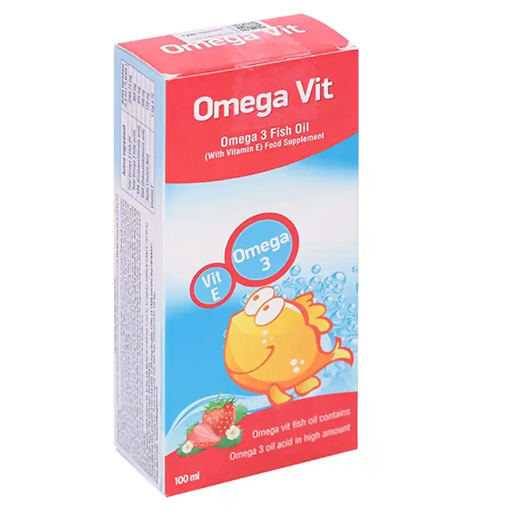 Siro dầu cá Omega Vit tốt cho não bộ và mắt 100 ml cho bé từ 0 tháng tuổi