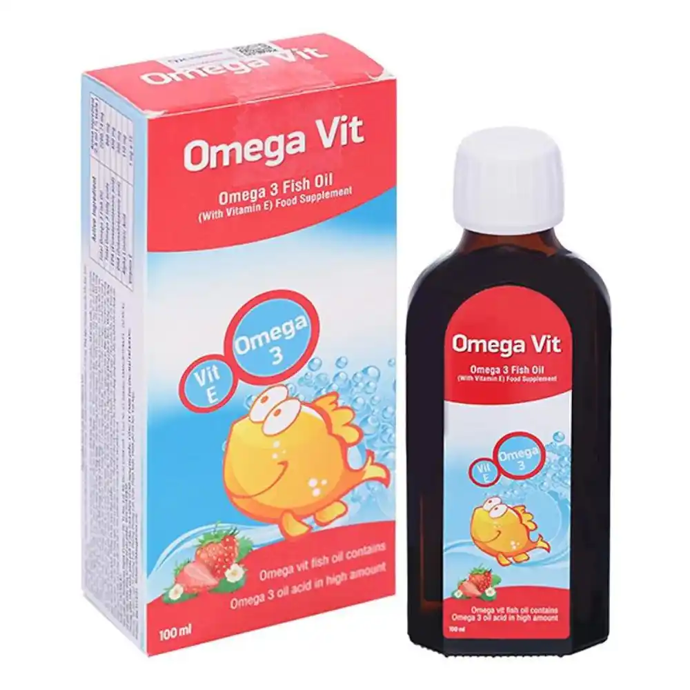 Siro dầu cá Omega Vit tốt cho não bộ và mắt 100 ml cho bé từ 0 tháng tuổi