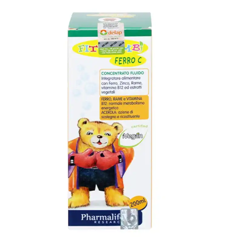 Siro Fitobimbi Ferro C bổ sung sắt, kẽm và vitamin C 200ml (6 tháng - 12 tuổi)