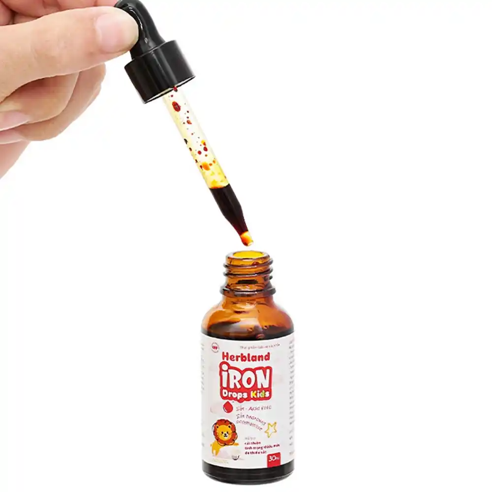 Siro Herbland Iron Drops Kids hỗ trợ cải thiện thiếu máu do thiếu sắt 30ml (từ 6 tháng)