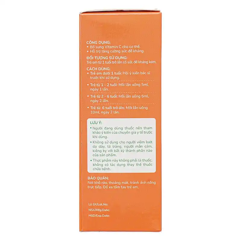 Siro Kentek Healthy Kid Vitamin C hỗ trợ tăng cường sức đề kháng 100 ml (từ 1 tuổi)