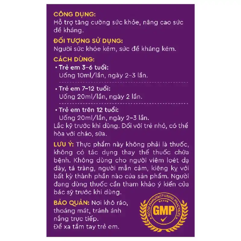 Siro Kentek KIDCPlus hỗ trợ tăng cường hệ miễn dịch 100 ml (từ 3 tuổi)