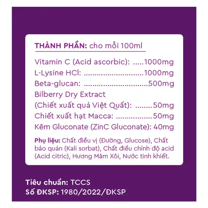 Siro Kentek KIDCPlus hỗ trợ tăng cường hệ miễn dịch 100 ml (từ 3 tuổi)