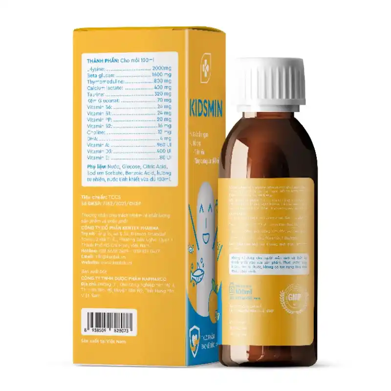 Siro Kentek Kidsmin giúp ăn ngon, hỗ trợ tiêu hóa 100 ml (từ 6 tháng)