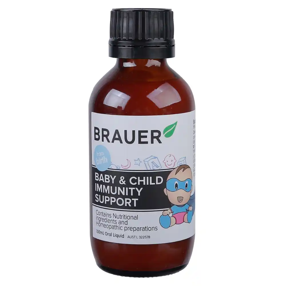 Siro Tăng Đề Kháng Brauer Immunity Support 100ml dành cho bé từ 0 tháng tuổi