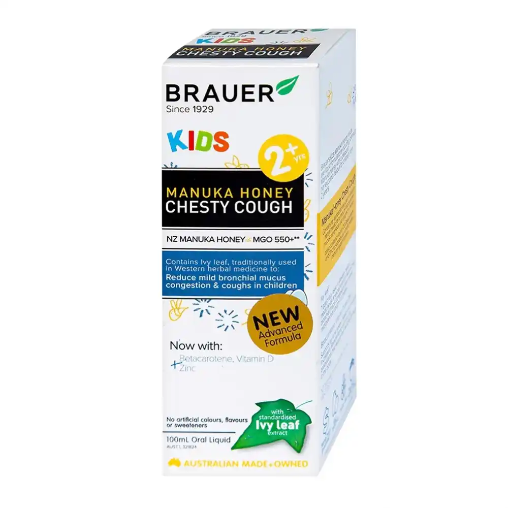 Siro trị ho có đờm Brauer Kids Chesty Cough 100ml (Úc)