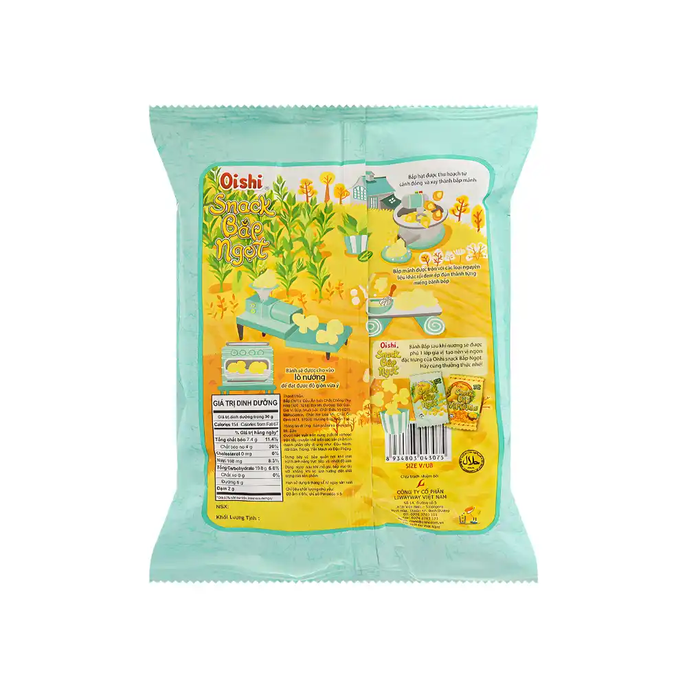 Snack bắp ngọt Oishi gói 34g