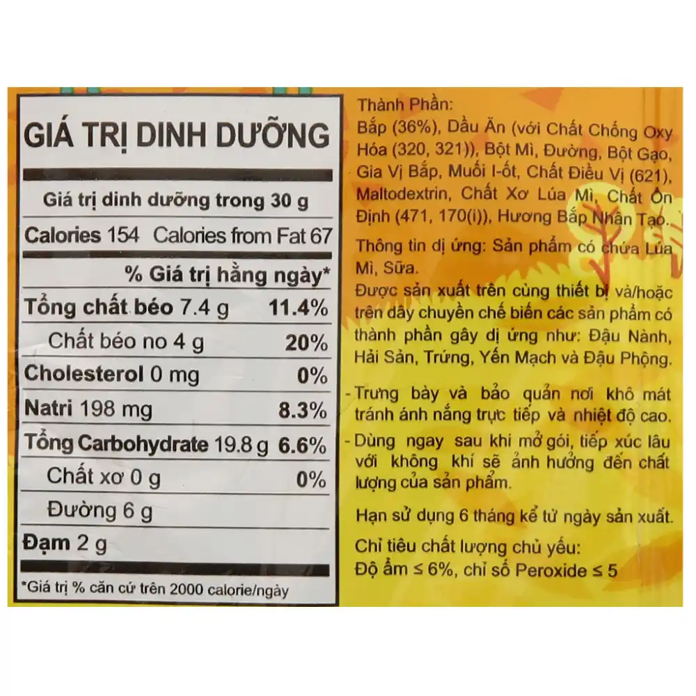 Snack bắp ngọt Oishi gói 68g