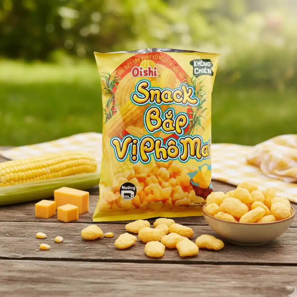 Snack bắp ngọt Oishi vị phô mai gói 34g