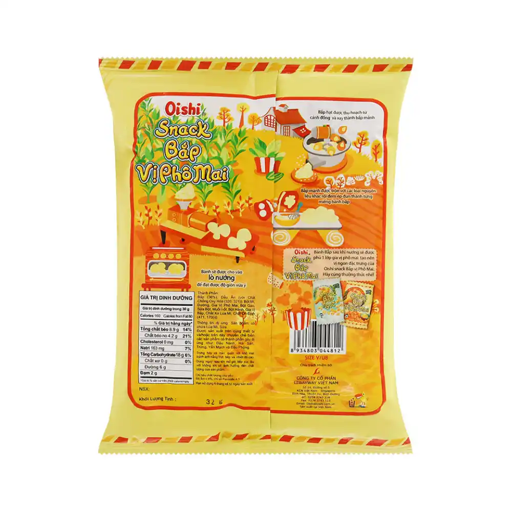 Snack bắp ngọt Oishi vị phô mai gói 68g