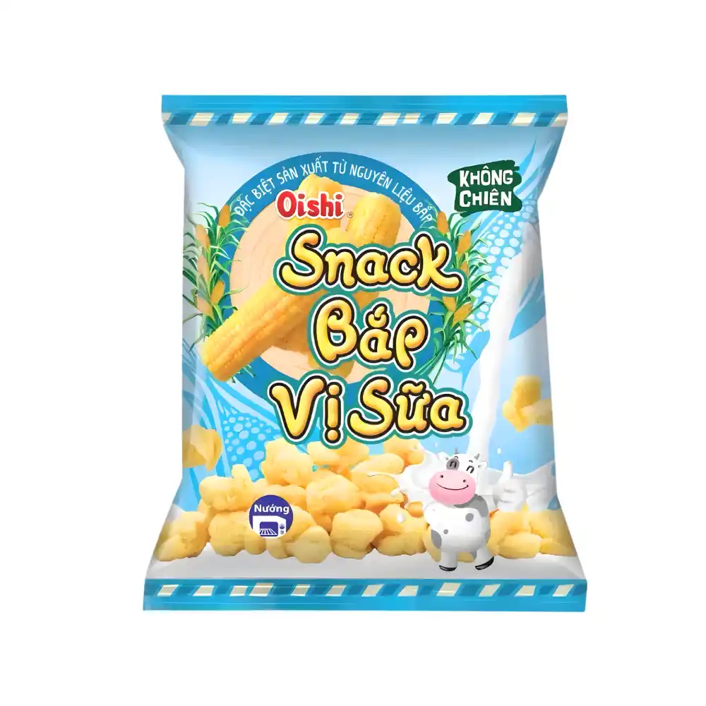 Snack bắp Oishi vị sữa gói 34g