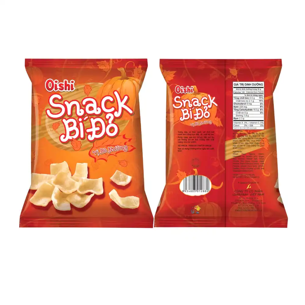 Snack bí đỏ Oishi vị bò nướng gói 110g