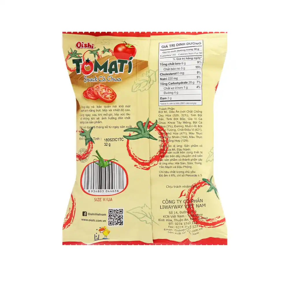 Snack cà chua Oishi gói 68g