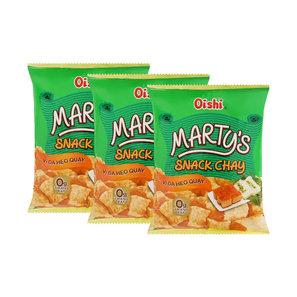 Snack chay Oishi vị da heo quay gói 34g