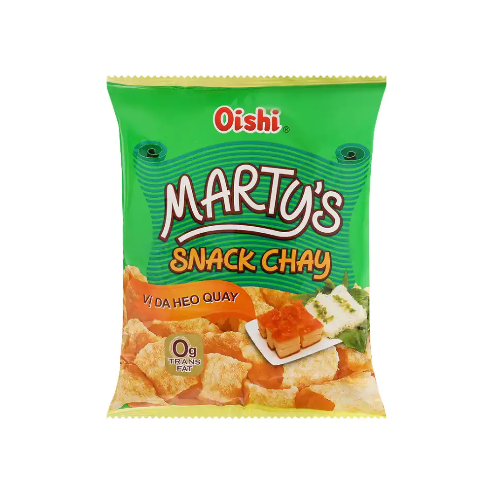 Snack chay Oishi vị da heo quay gói 34g