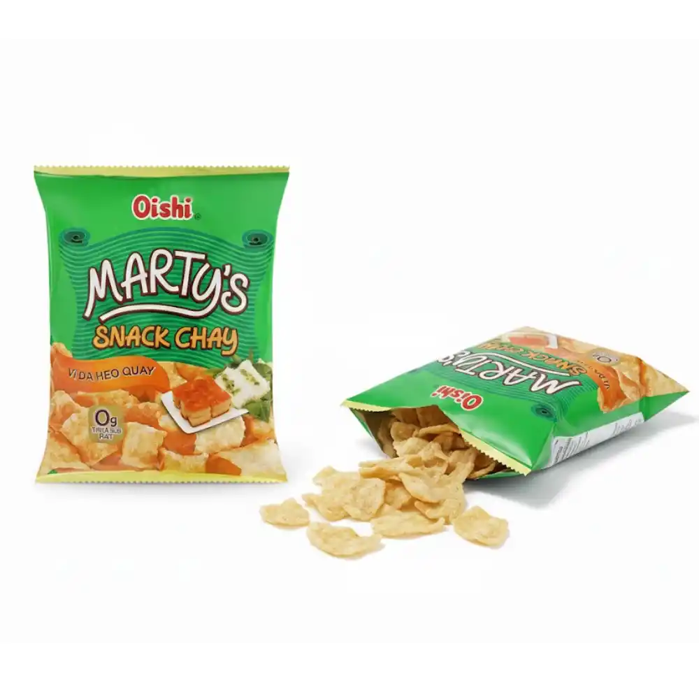 Snack chay Oishi vị da heo quay gói 68g