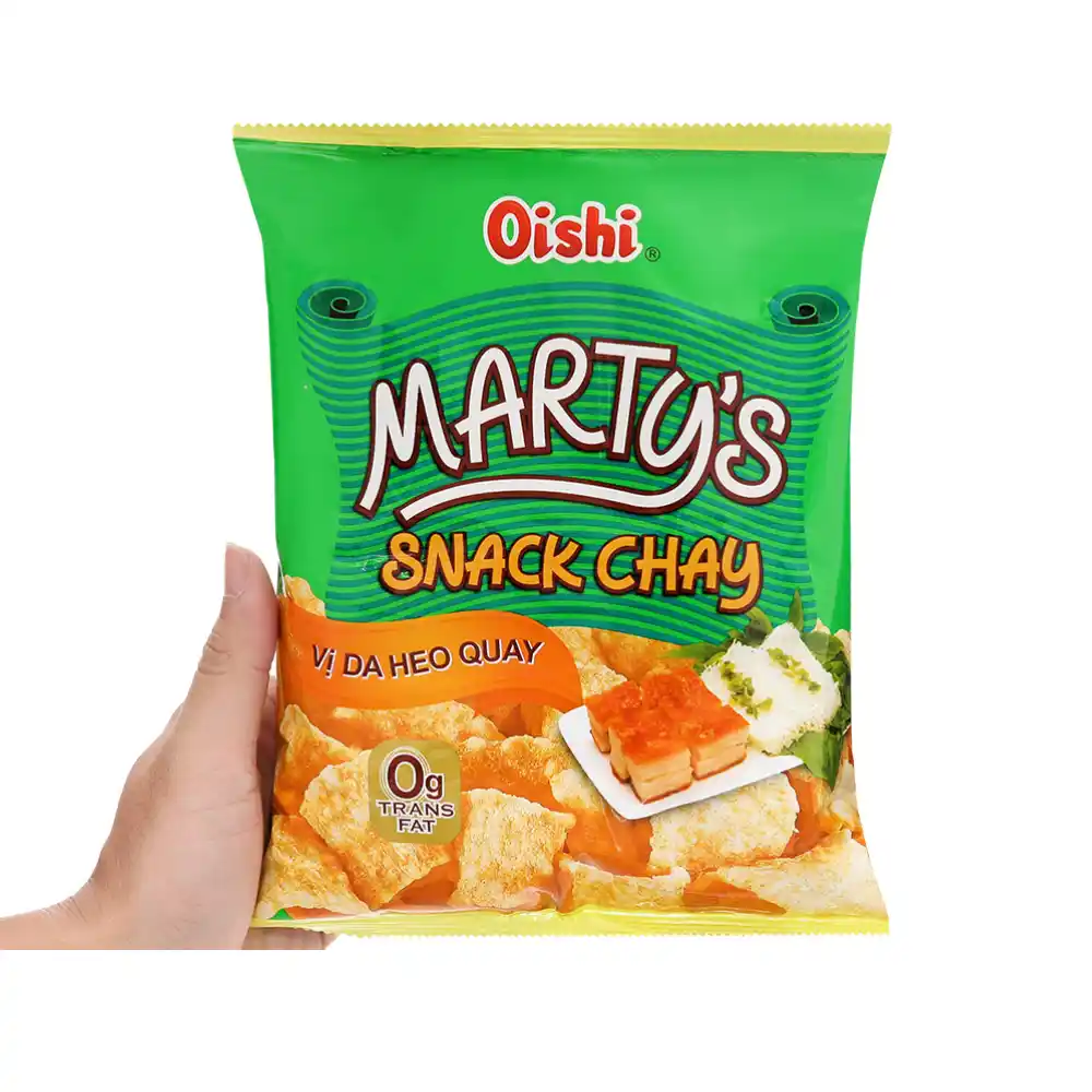 Snack chay Oishi vị da heo quay gói 68g