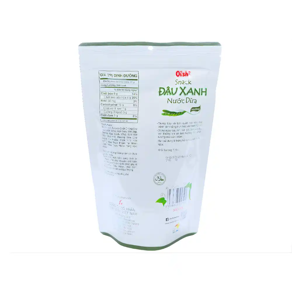 Snack đậu xanh nước dừa Oishi gói 70g