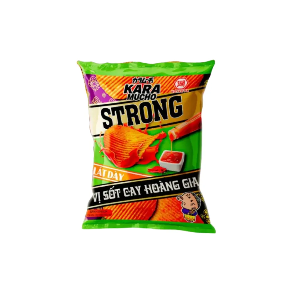 Snack khoai tây Koikeya Karamucho Strong lát sốt cay hoàng gia gói 25g